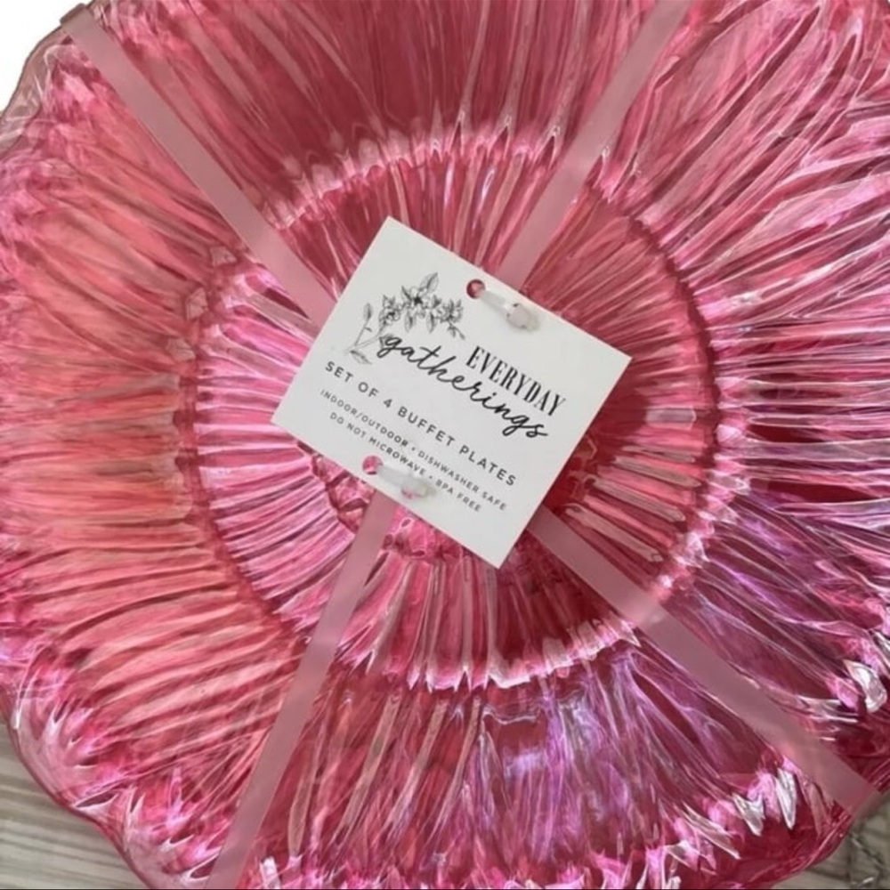 Pink Buffet Plates Tableware Set for Festive Celebrations Picnic Party